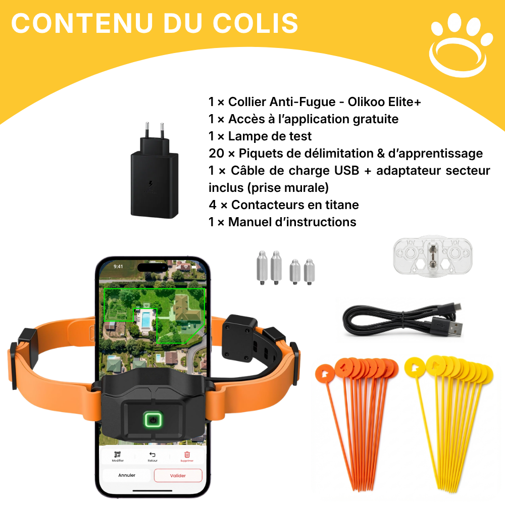 Clôture Anti-Fugue pour Chien sans Fil - Olikoo Elite+