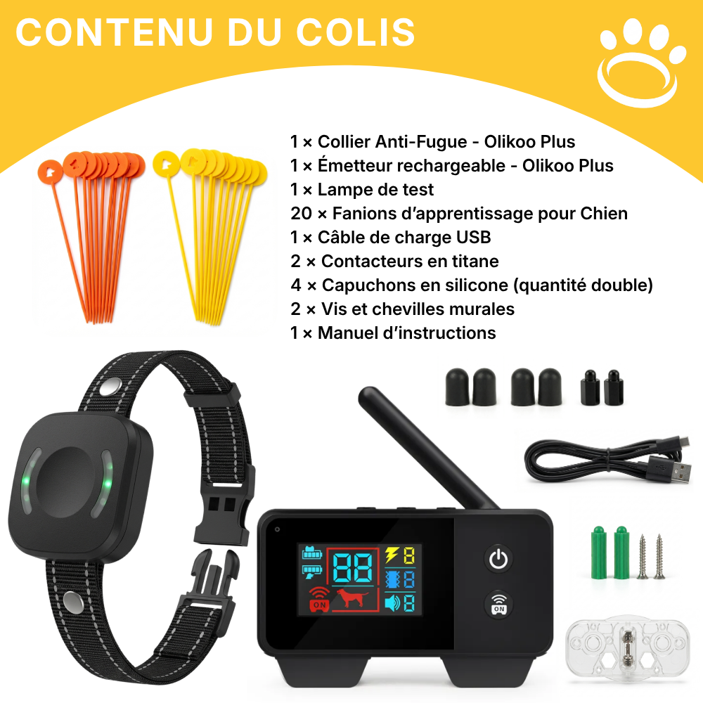 Clôture Anti-Fugue pour Chien sans Fil - Olikoo Plus