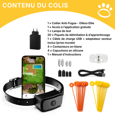 Clôture Anti-Fugue pour Chien sans Fil - Olikoo Elite