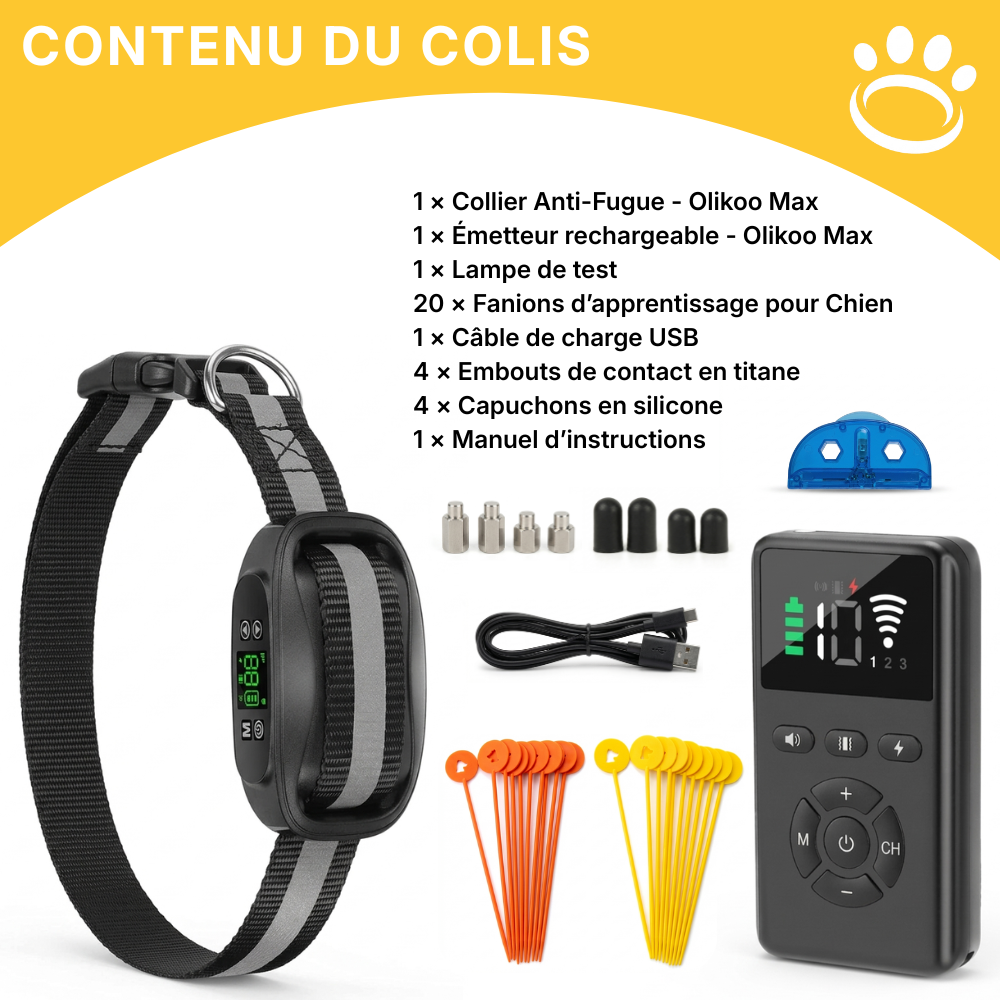 Clôture Anti-Fugue pour Chien sans Fil - Olikoo Max