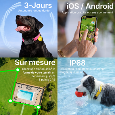 Clôture Anti-Fugue pour Chien sans Fil - Owlikoo Elite+